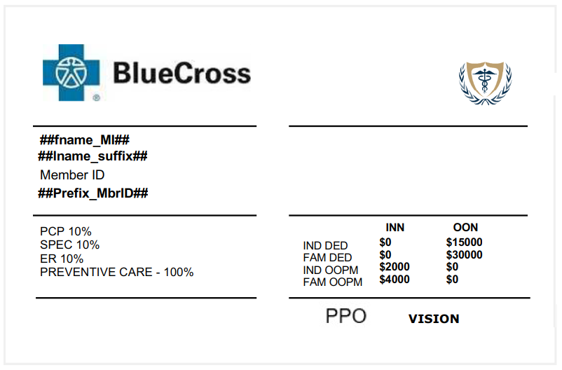New Blue Cross Card